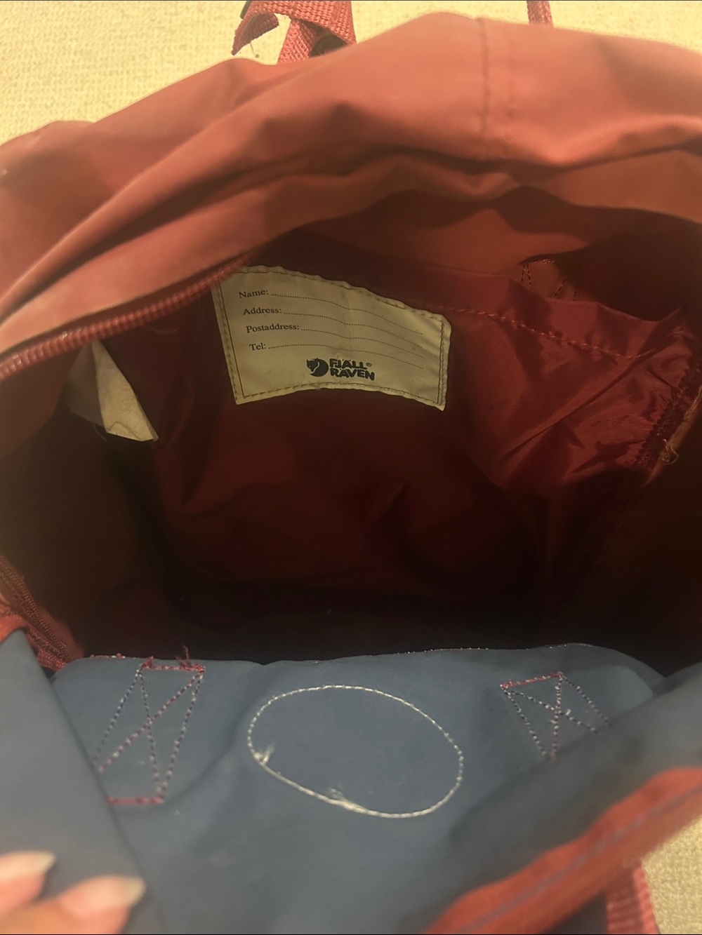 Fjallraven Kånken Two-Tone Navy and Red Backpack - Picture 5 of 6